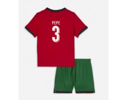 Portugal Pepe #3 Hemmakläder Barn EM 2024 Kortärmad (+ Korta byxor)